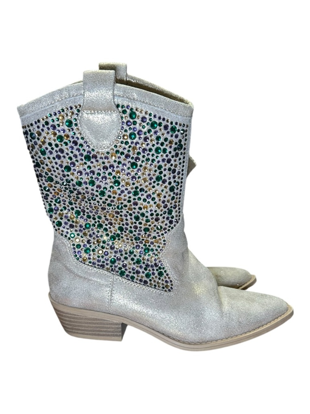 Mardi Gras rhinestone boots - Picture 2 of 9